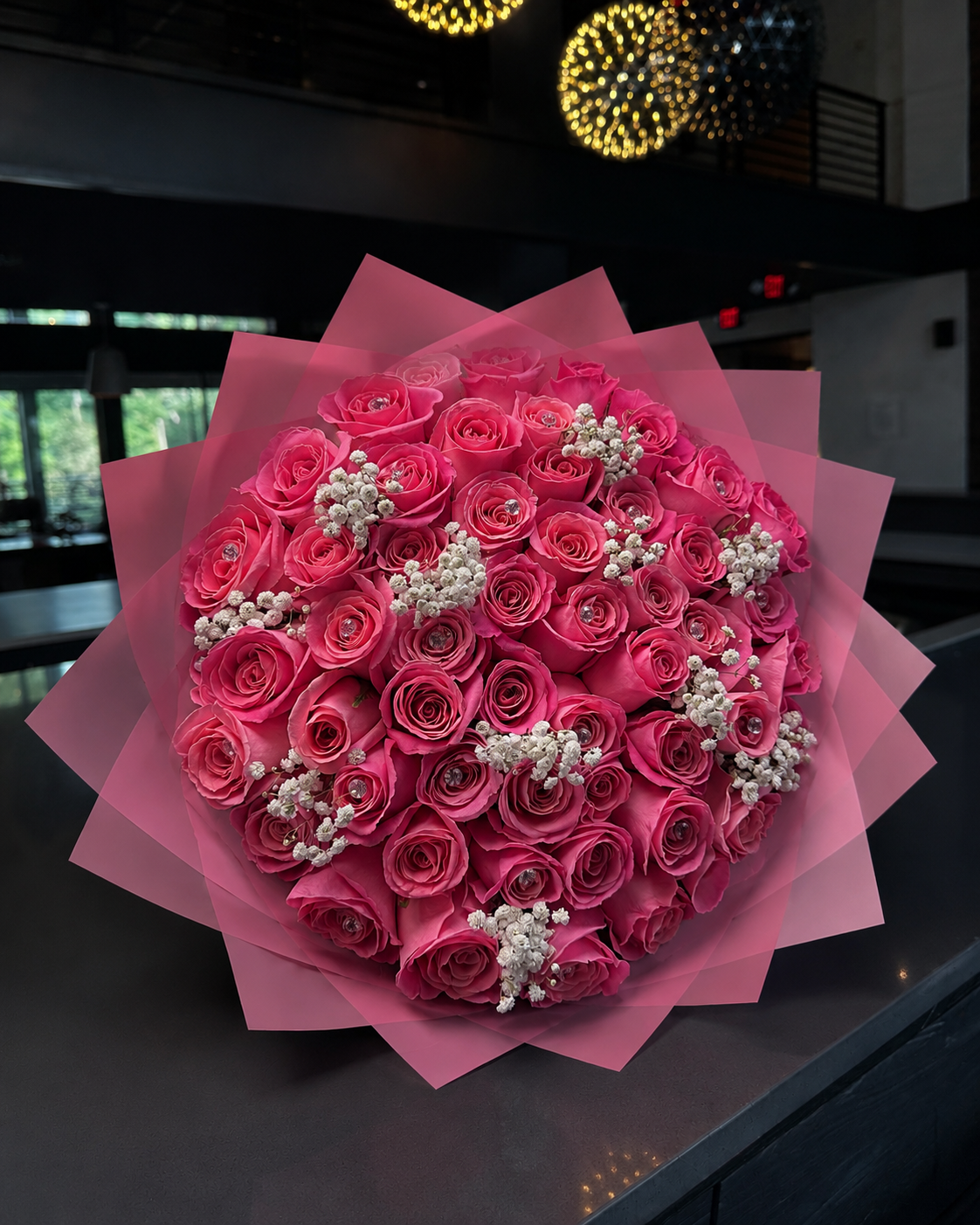 Pops of baby breathe Bouquet